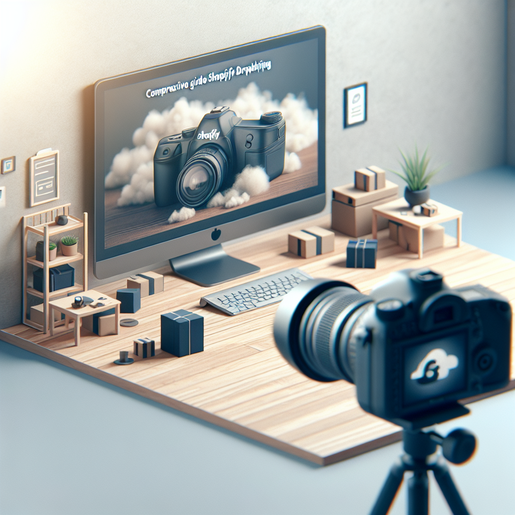 Captura de pantalla de un panel de control de Shopify mostrando la configuración de una tienda de dropshipping.