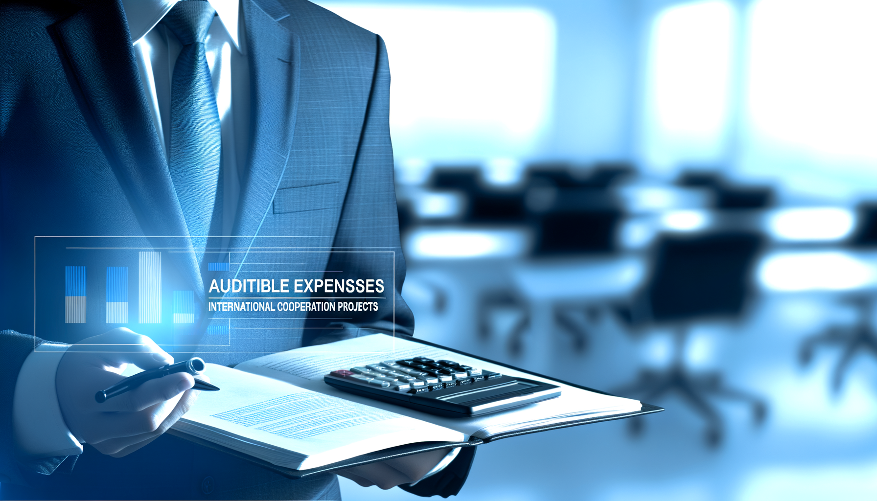 Auditor revisando gastos elegibles y documentación de un proyecto de cooperación internacional en una ONG del Perú